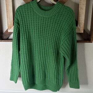 SO Lush Green Knit Sweater comfy oversized medium